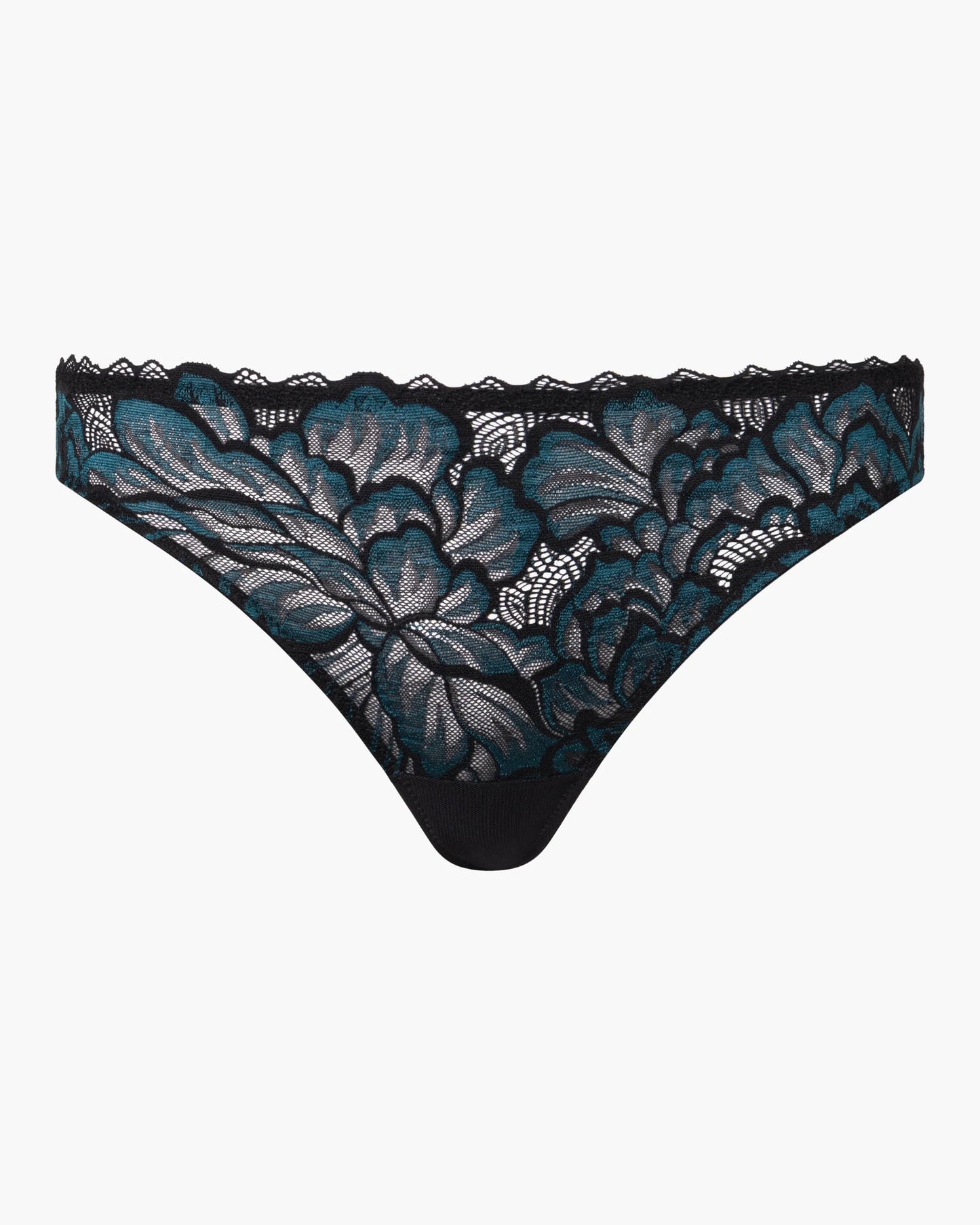 Lace underwear with floral design on a white background