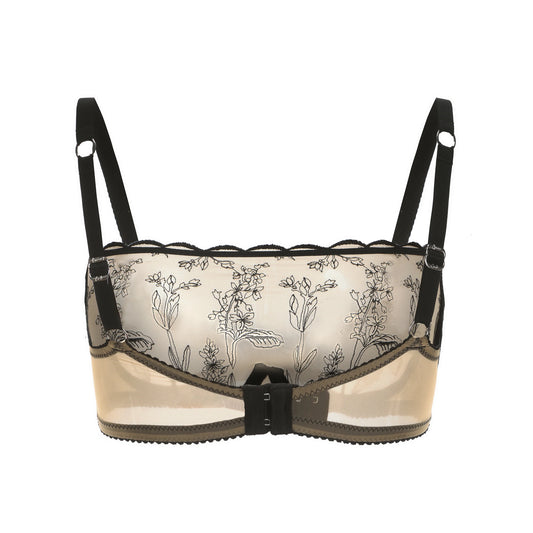 Lingerie set with floral design on a white background