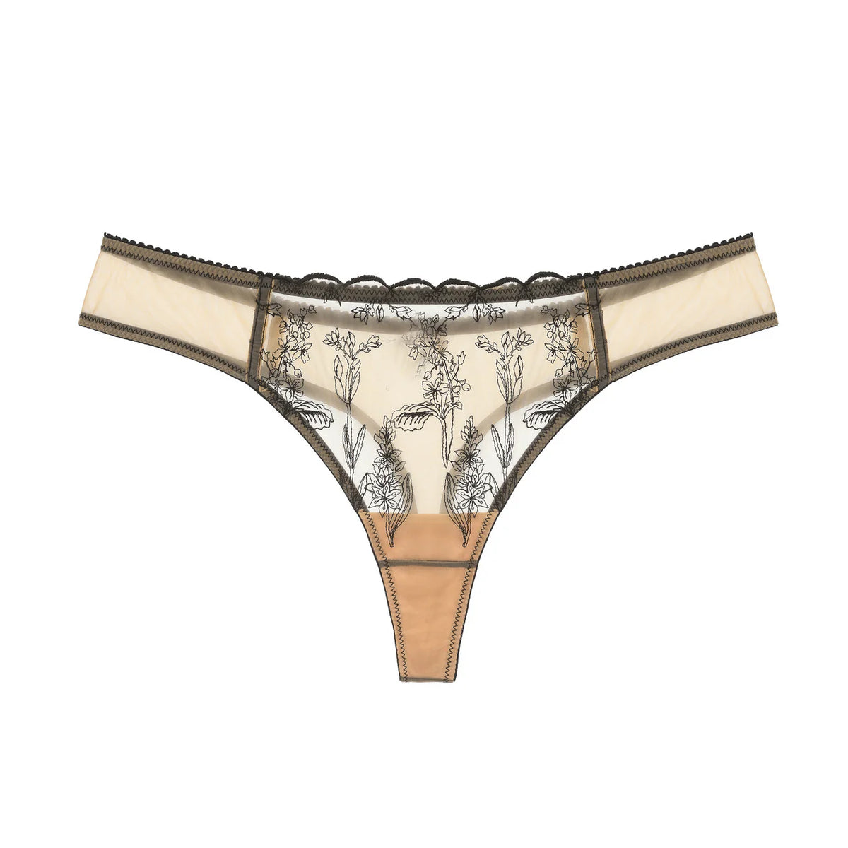 Lace-trimmed lingerie with floral design on a white background