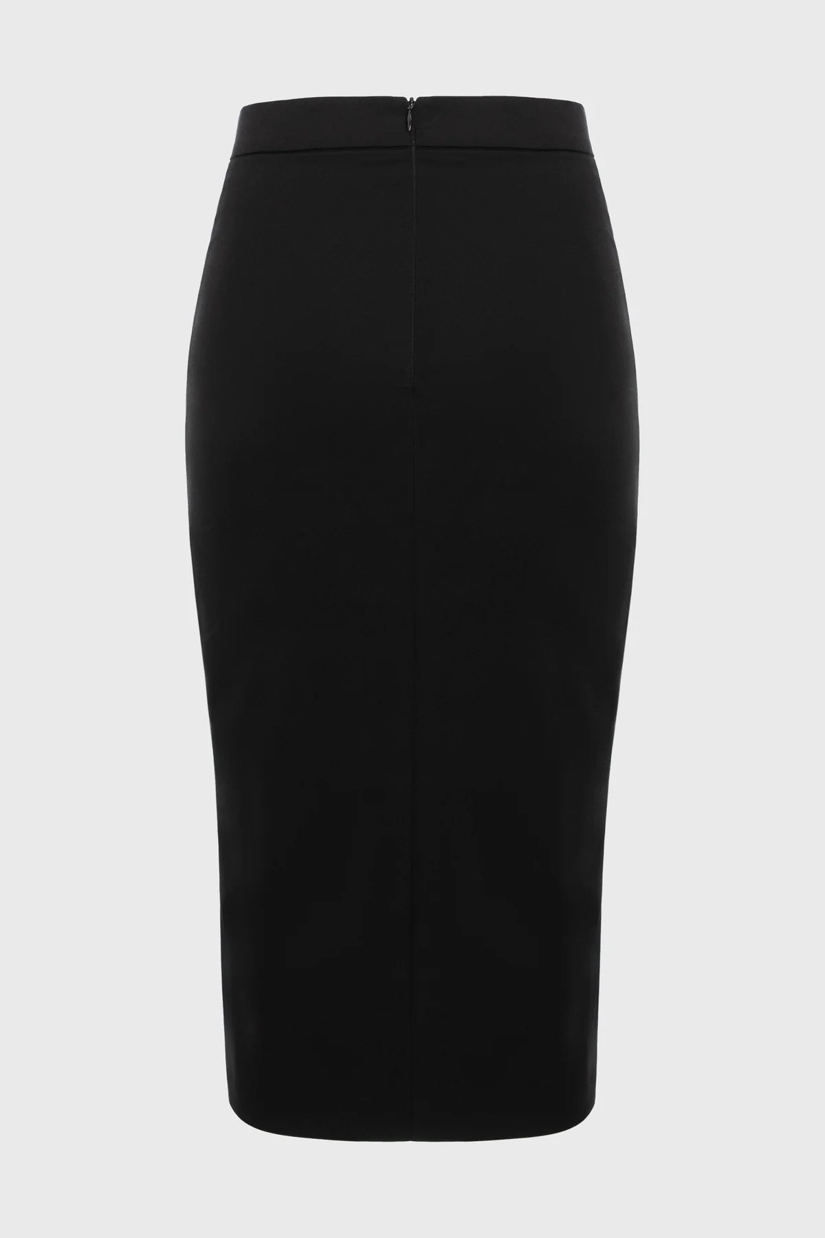 Black pencil skirt on a light gray background