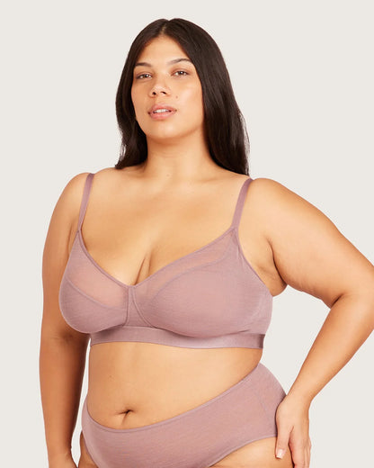 Boody FreeMesh Full Bust Wireless Bra in Mauve
