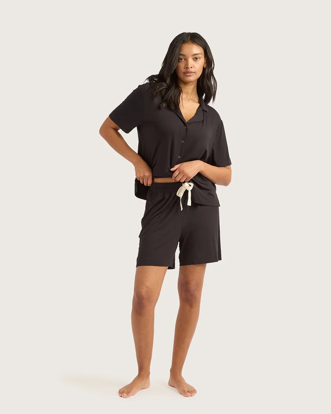 Boody Goodnight Long Sleep Shorts in Black