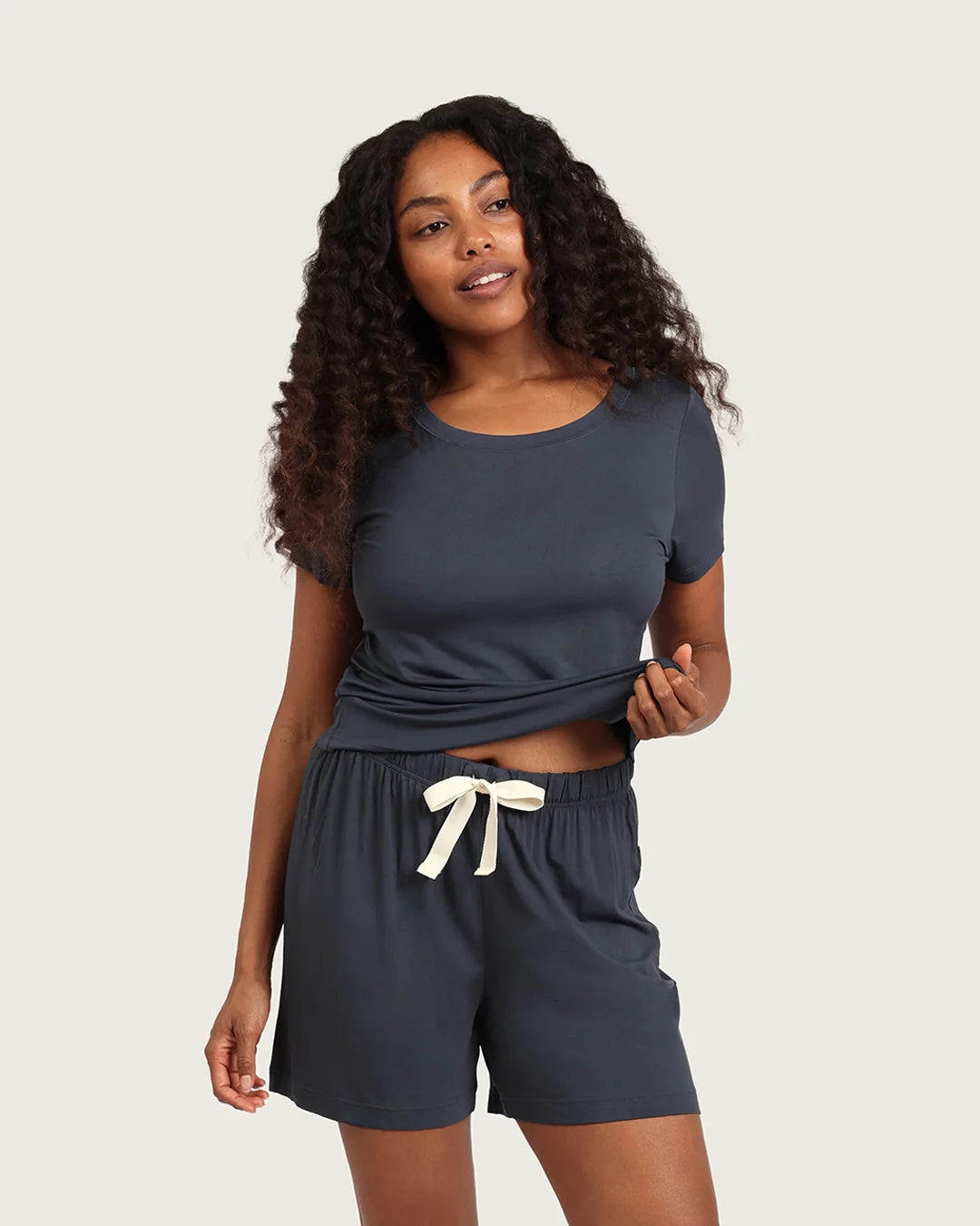 Boody Goodnight Long Sleep Shorts in Storm