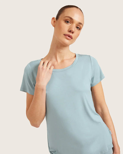 Boody Goodnight Sleep Tee in Mineral Blue