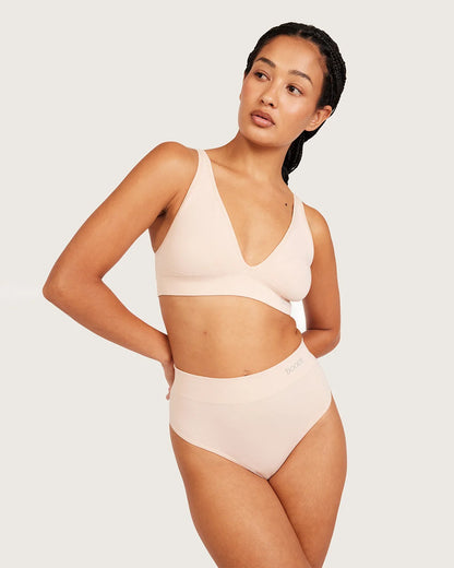 Boody Wireless Plunge Bralette in Shell