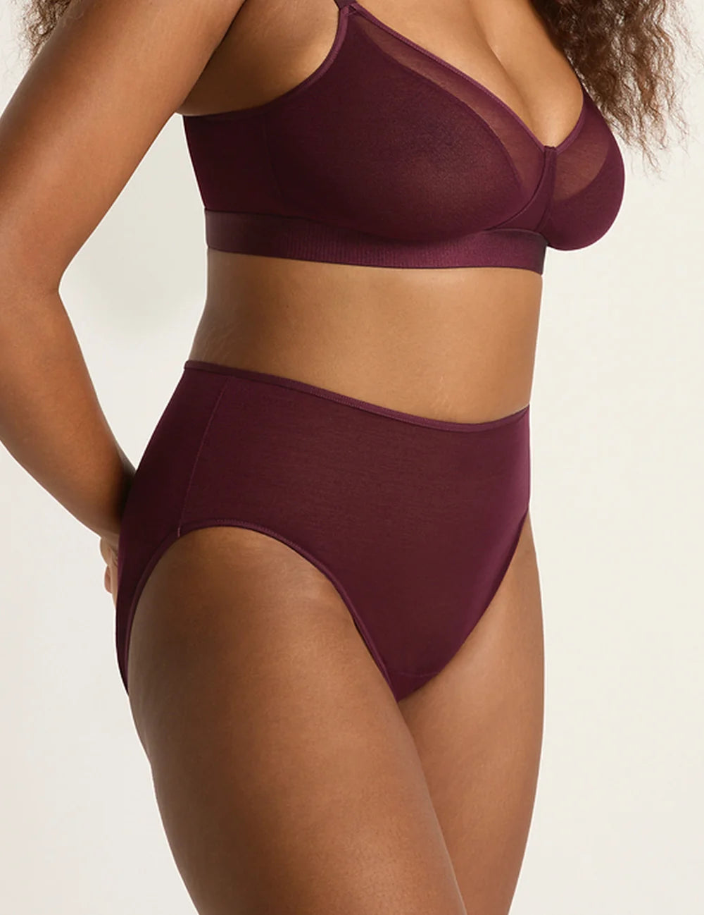 Boody High-Cut Full Briefs in Fig