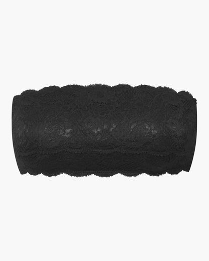 Black lace bra on a white background