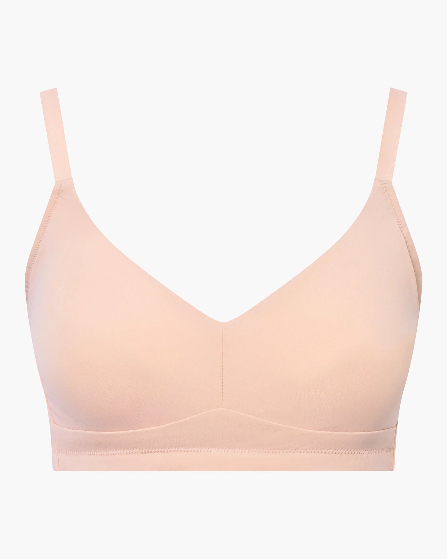 Beige bra on a white background