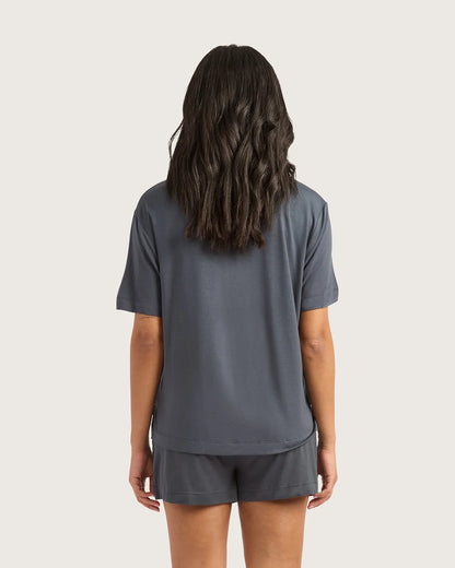 Boody Goodnight Short Sleeve Sleep Shirt in Storm