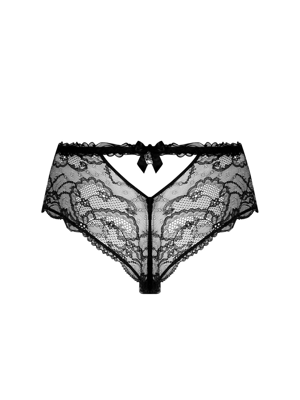 Black lace lingerie on a white background