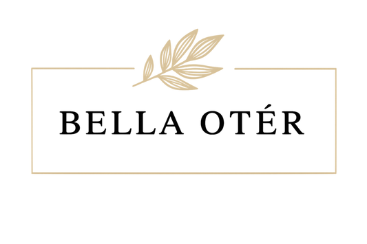 Bella Oter logo with decorative elements on a white background