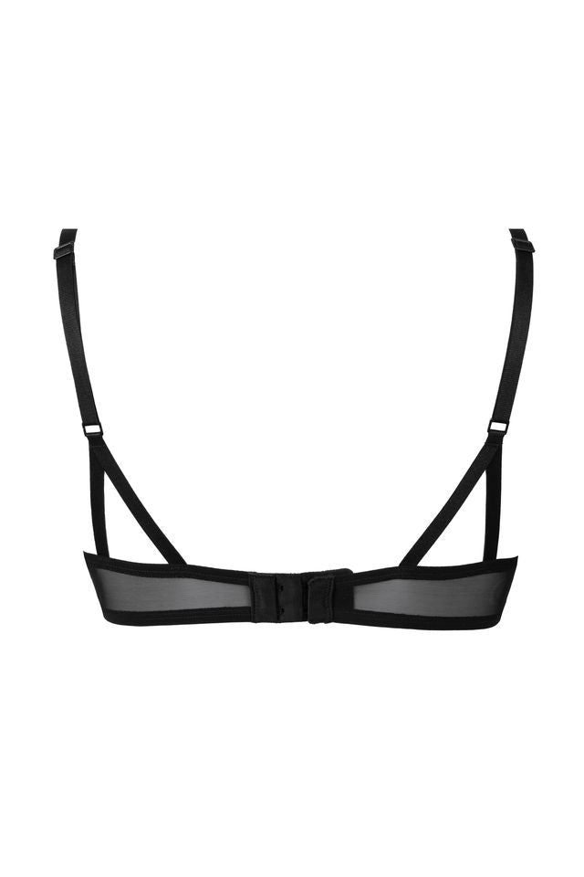 Black bra on a white background