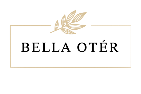 Bella Oter logo with leaf design on a white background
