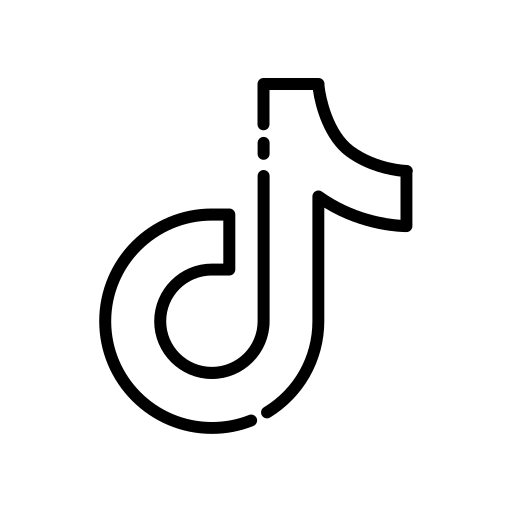 Black TikTok logo on a white background